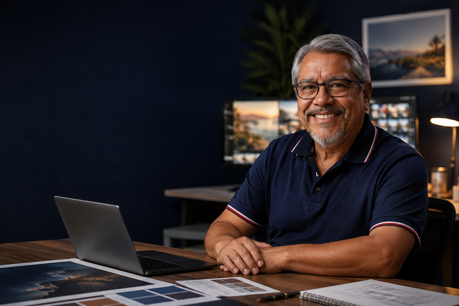 Jued Martinez working in a creative studio