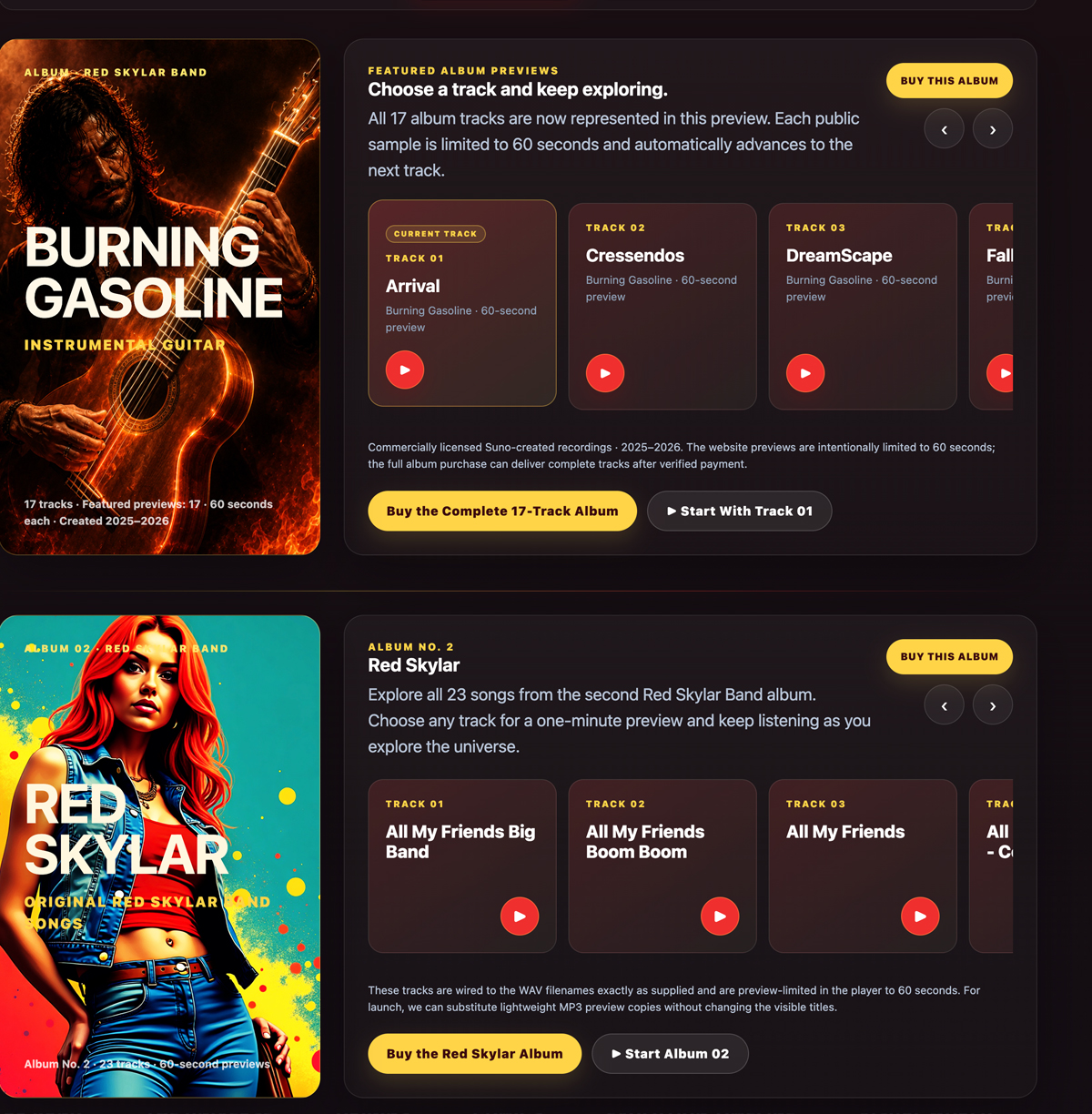 Red Skylar music sales module